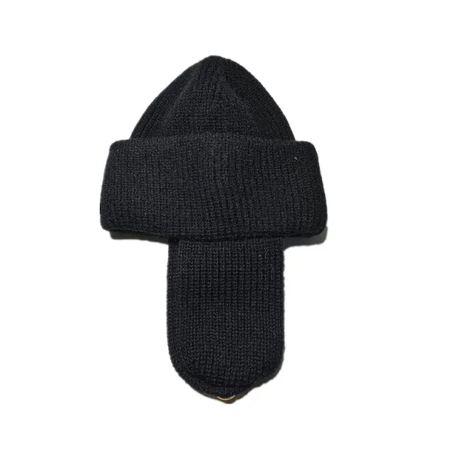 Women's Warm Ear Protection All in one Wool Hat Black - Shop at LoveMi