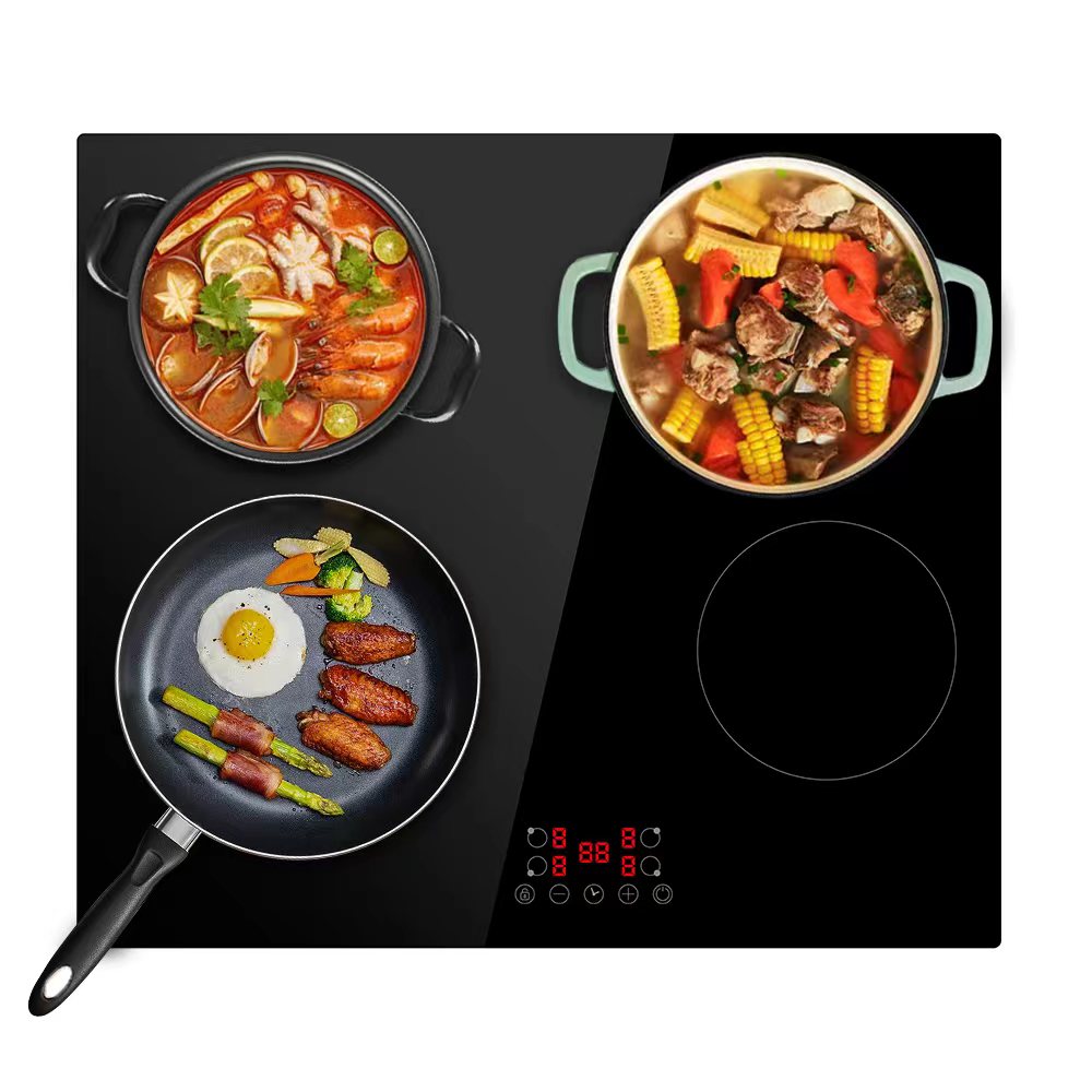 DTL-6000W 60cm Ceramic Hob 4 Zone Black Glass Built-in