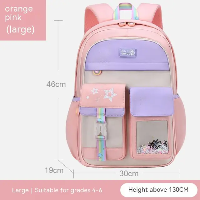 Cute Girl Spine Protection Backpack Pink - Shop at LoveMi