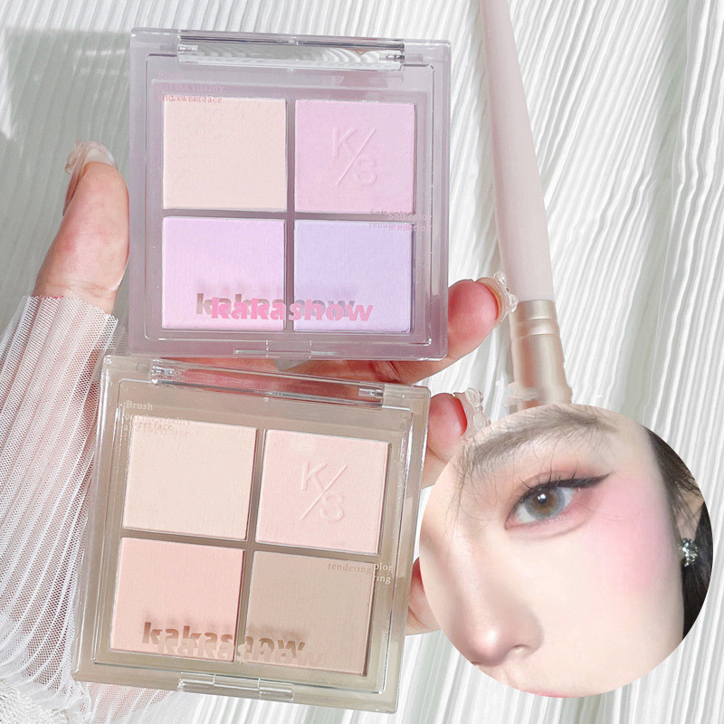 Palette di Blush 4 Colori Naturali Nude per Makeup e Highlights e Contouring