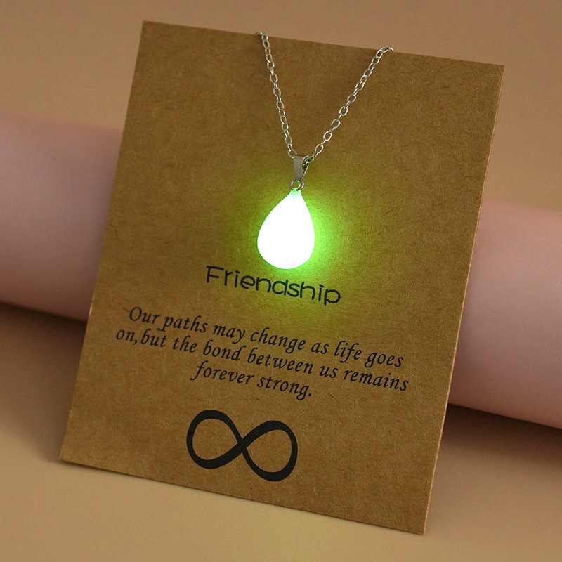 Europe And America Best Selling Luminous Pendant Card Necklace Love