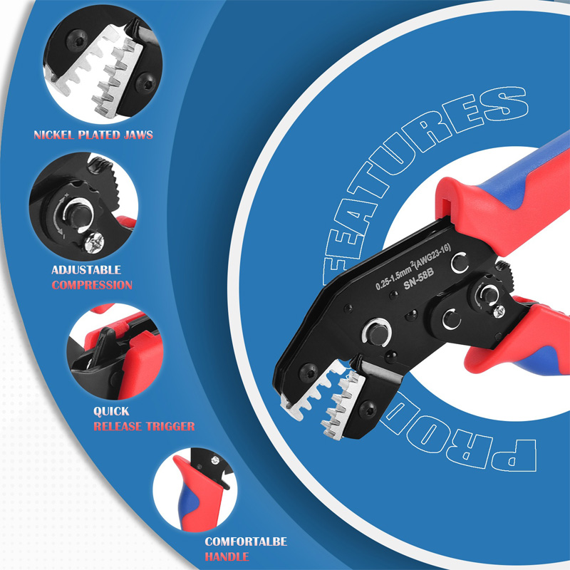 SN-58B Automotive Plug-in Crimping Pliers With Multiple Jaws Are Suitable For... 9