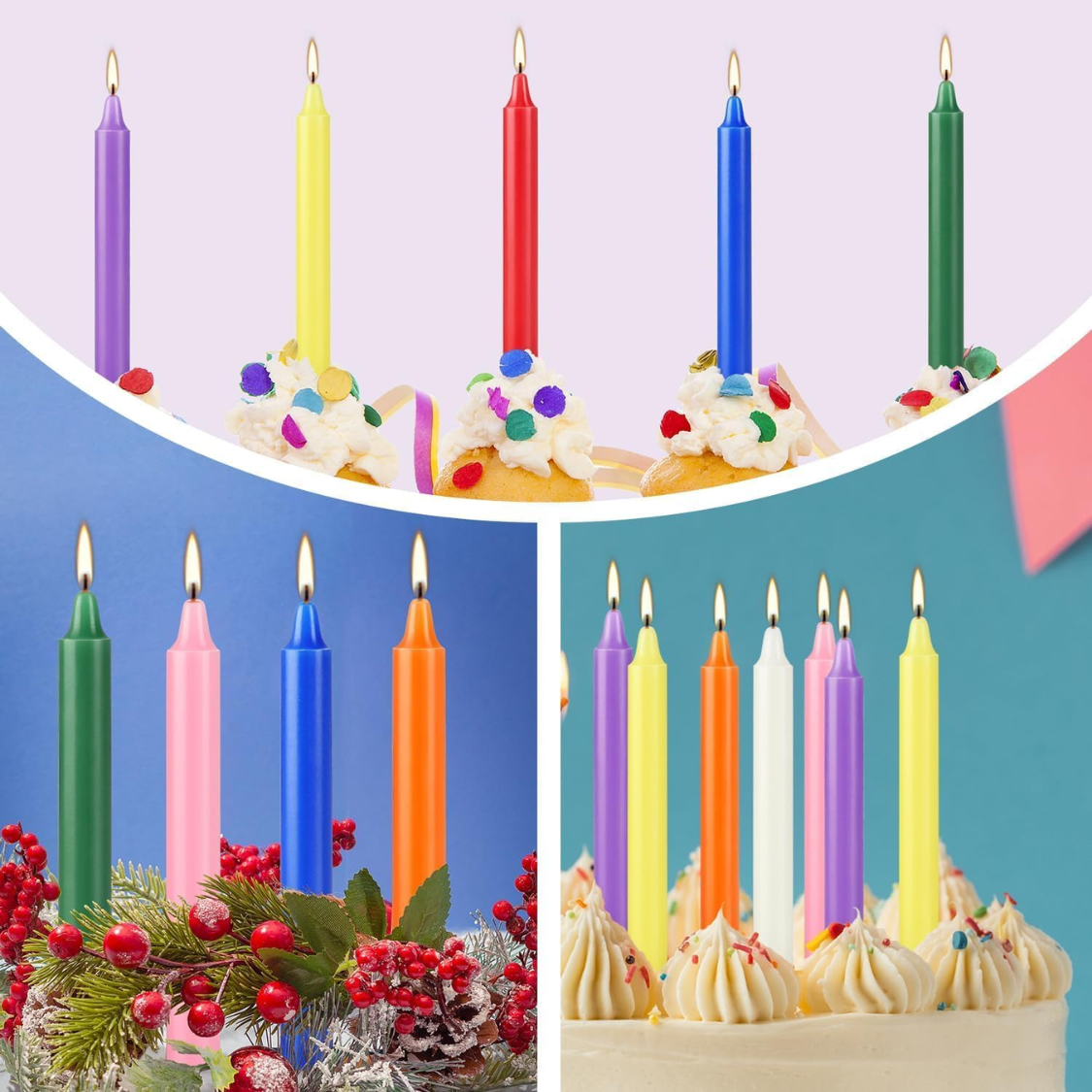 40 Pack Spell Chime Candles 4 Inch Multi Colored Taper Candles Sticks For Home Decor Kitchen Decor Wedding Decoration 10 Colours thumbnail 6