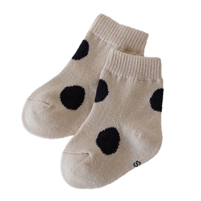 Newborn Baby Socks For Boys And Girls, Toddler & Older Kids Aged 0-3 Years, Class A Combed Cotton, Spring And Autumn Polka Dot Mid-calf Versatile Socks
