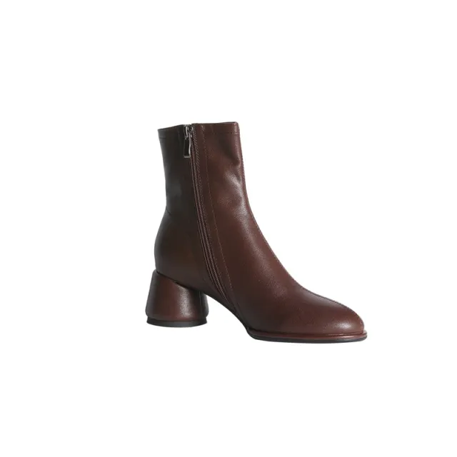 Simple And Comfortable Mid heel Fashion Boots Women Brown - Shop at LoveMi