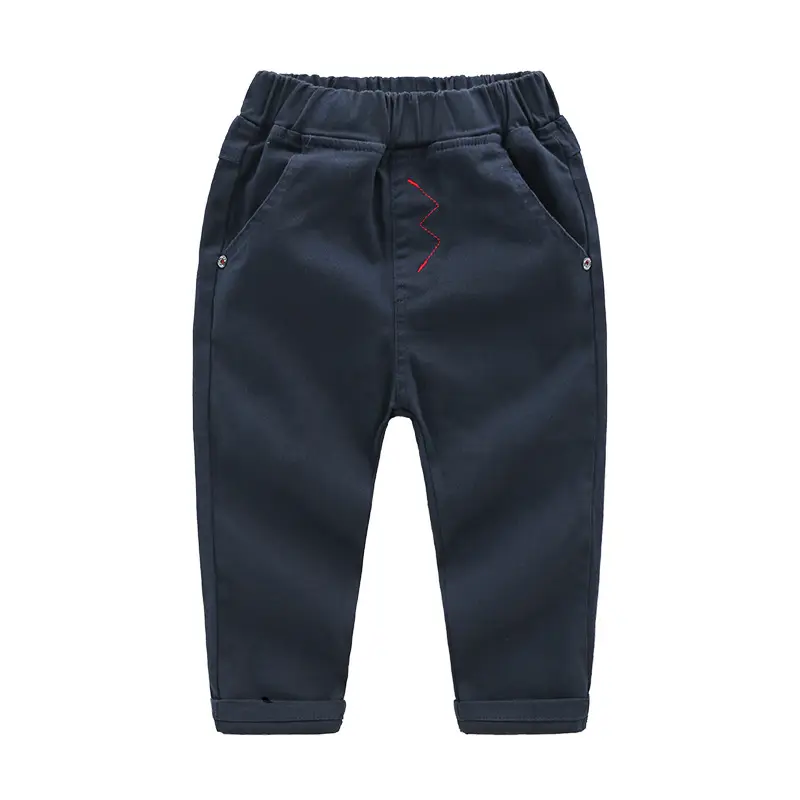 Embroidered Pants Solid Color Soft Children's