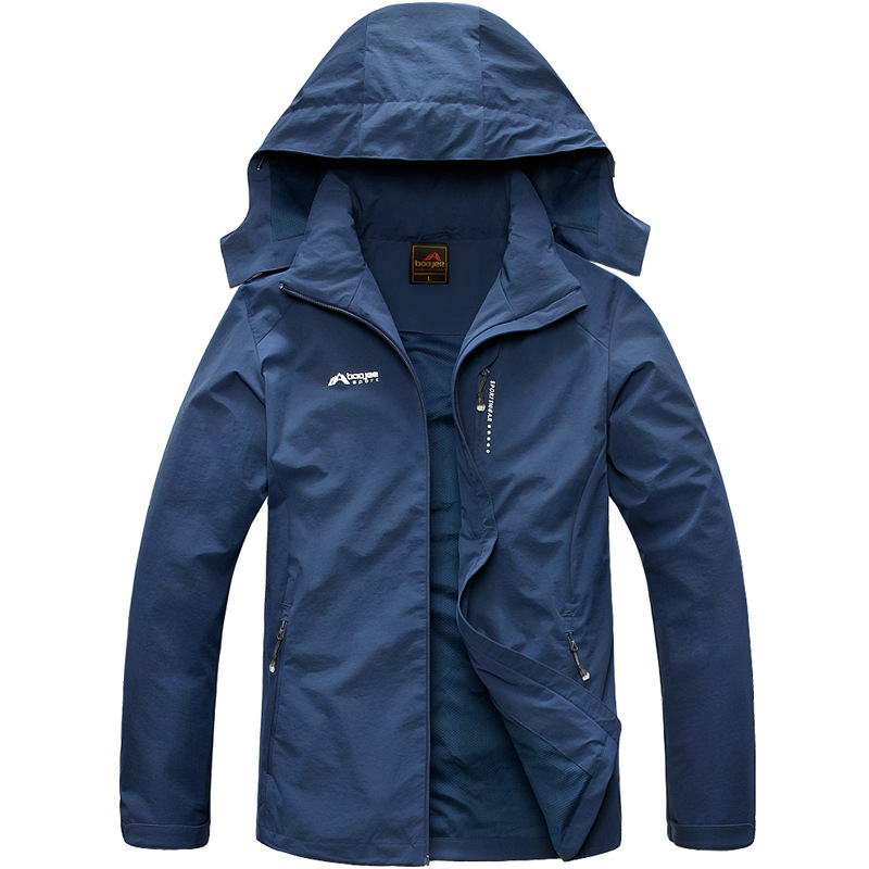 Men's Waterproof And Windproof Soft Shell Outdoor Double Layer Women's Jacket Navy - Shop at LoveMi