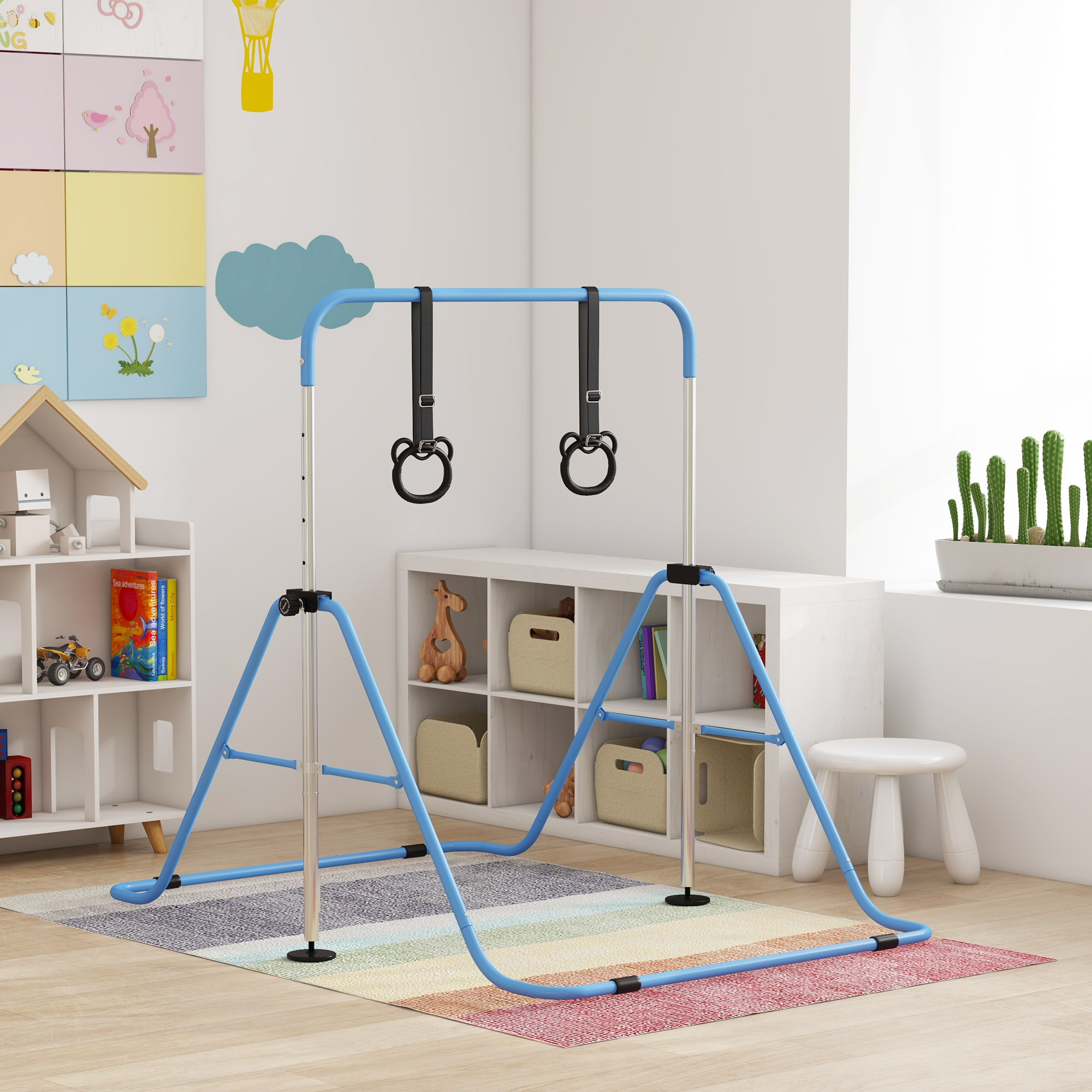 Adjustable Height And Foldable Children's Gymnastics Horizontal Bar With Anti — image 4