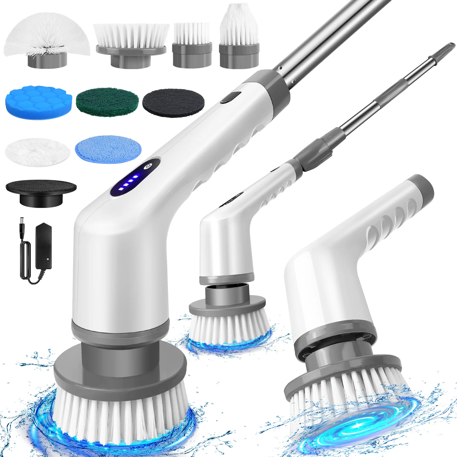 Electric Spin Scrubber,IPX7 Waterproof Bathroom Cleaning Brush With 2 Speed,9 — image 4