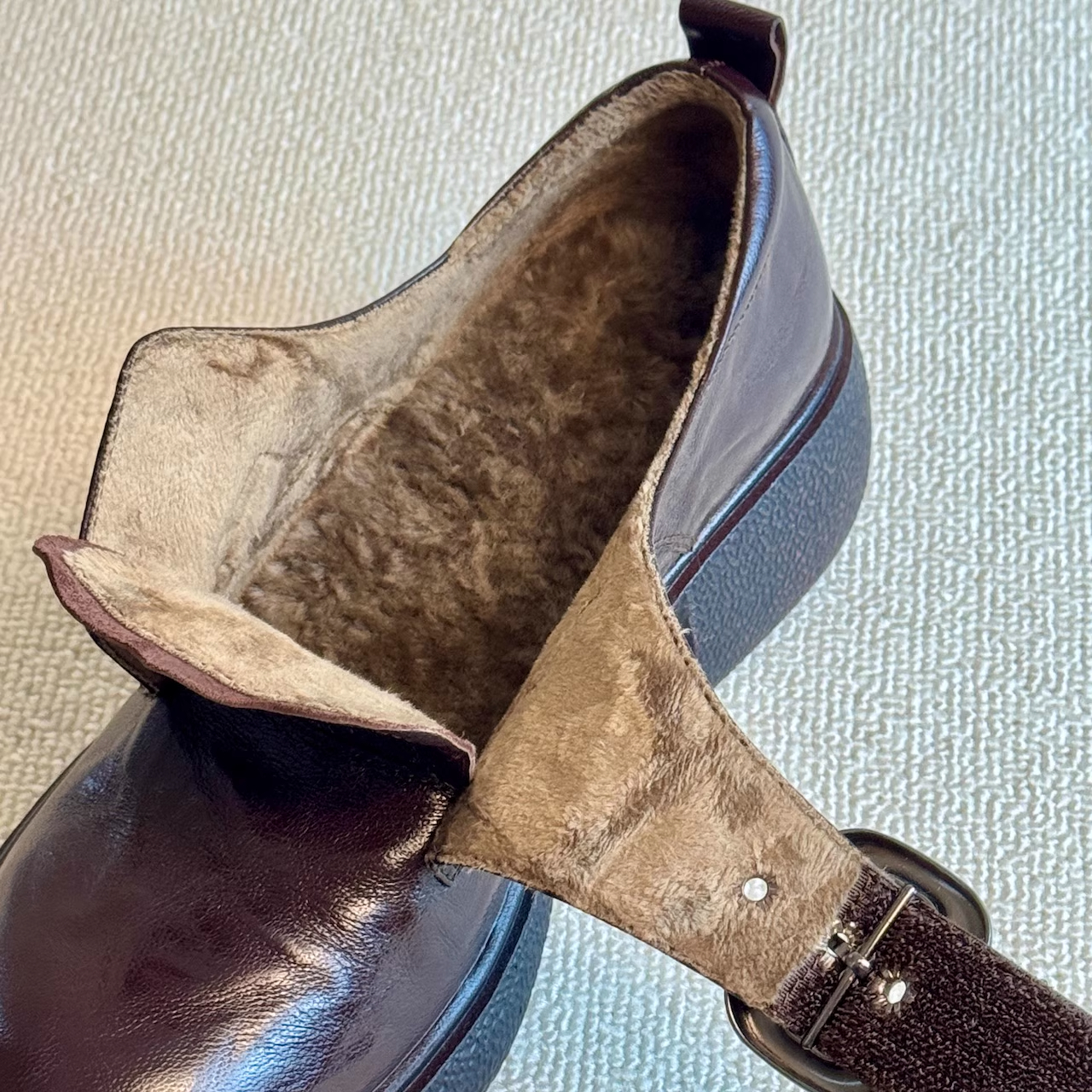 Faux Fur Lined Chunky Heel Pumps, picture 4 of 4