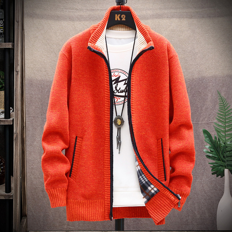 Title 5, Stand-up collar cardigan sweater men