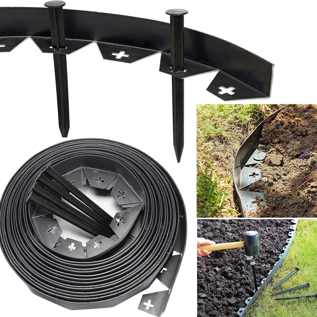 10-meter Outdoor Garden Boundary Lawn Isolation Stripedge Strip Send 30 Nails