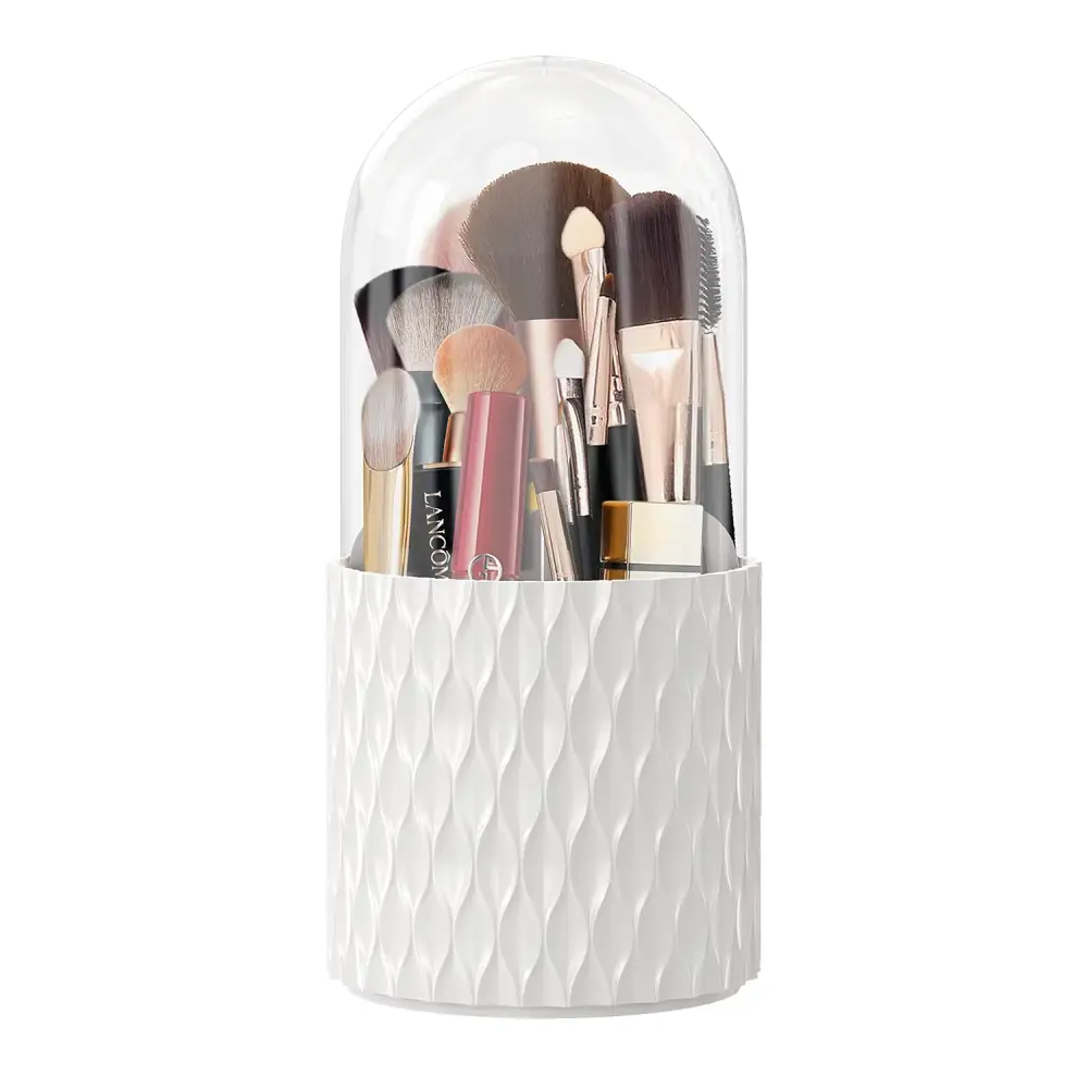 Makeup Brush Holder Dustproof & Waterproof 360 Rotating Cosmetics