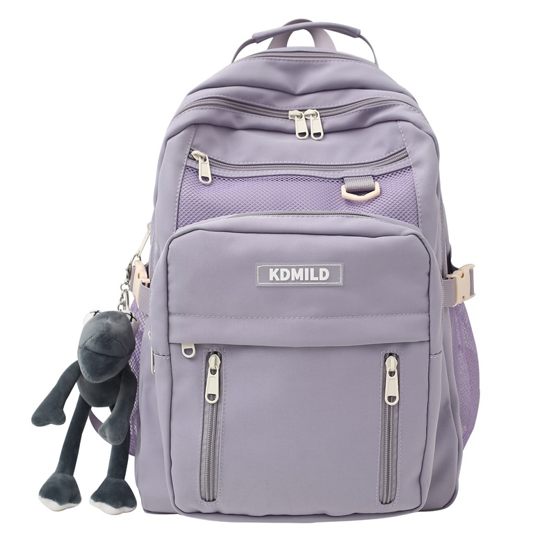 Nylon Backpack For Students School Bag High Capacity Waterproof Zippers Backpack - Picture 12 of 20