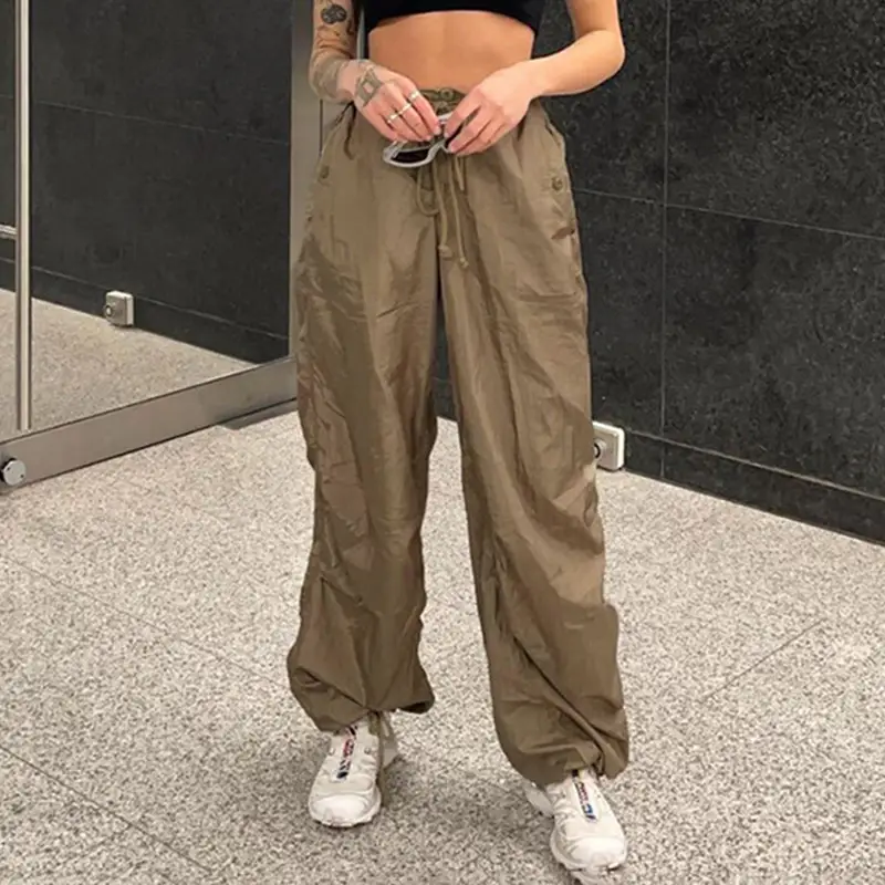 Solid Color Elastic Banding Loose Casual Pants