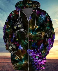 Men's Printed Hooded Casual Fashion Sweater - 3D Zipper Hoodie-L - View 1