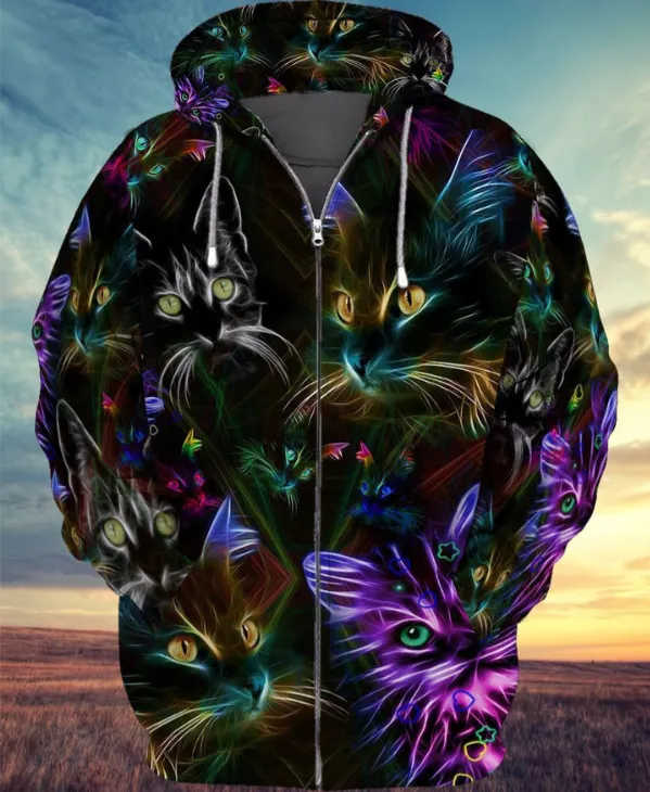 Men's Printed Hooded Casual Fashion Sweater 3D Zipper Hoodie 5Xl - Shop at LoveMi