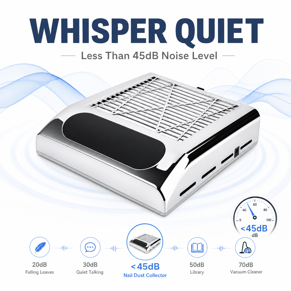 Nail Dust Collector, 80W Suction Machine, Manicure Filter Tool