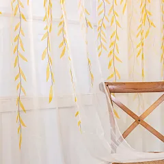 Inverted Willow Wicker Offset Printing Curtains Printing Window Screens Living Room Balcony Window Screens - Yellow - View 1