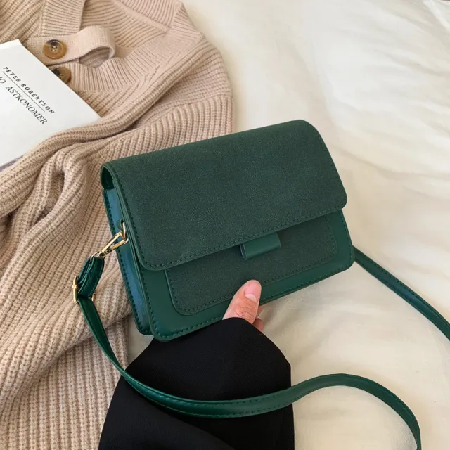 Popular Solid Color Single Shoulder Korean Style Small Square Bag Green - Shop at LoveMi