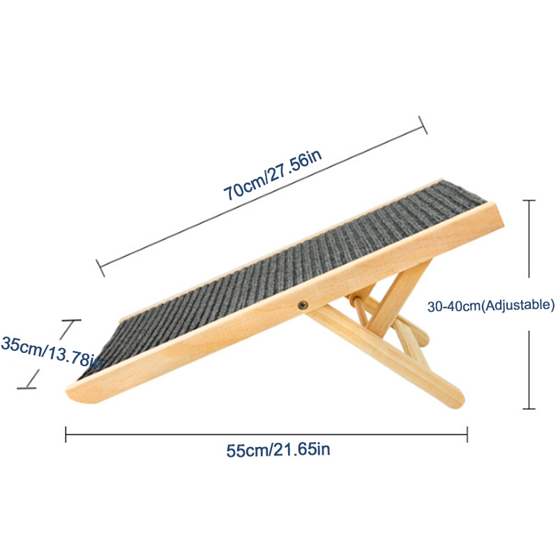 Dog Stair Foldable Non-Slip Pet Ramp Adjustable Heights Ladder For Car Sofa Bed 8