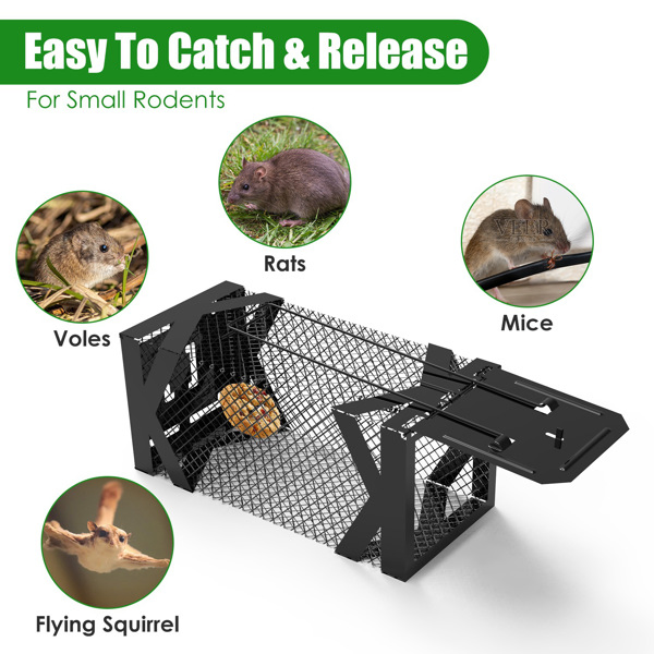 Humane Mouse Trap Cage, Non-Lethal (No Electricity/Glue/Chemicals), Heavy Duty 1.15mm Metal (Rustproof), Easy Catch & Release for Mice/Voles/Hamsters, Indoors/Outdoors Use-19