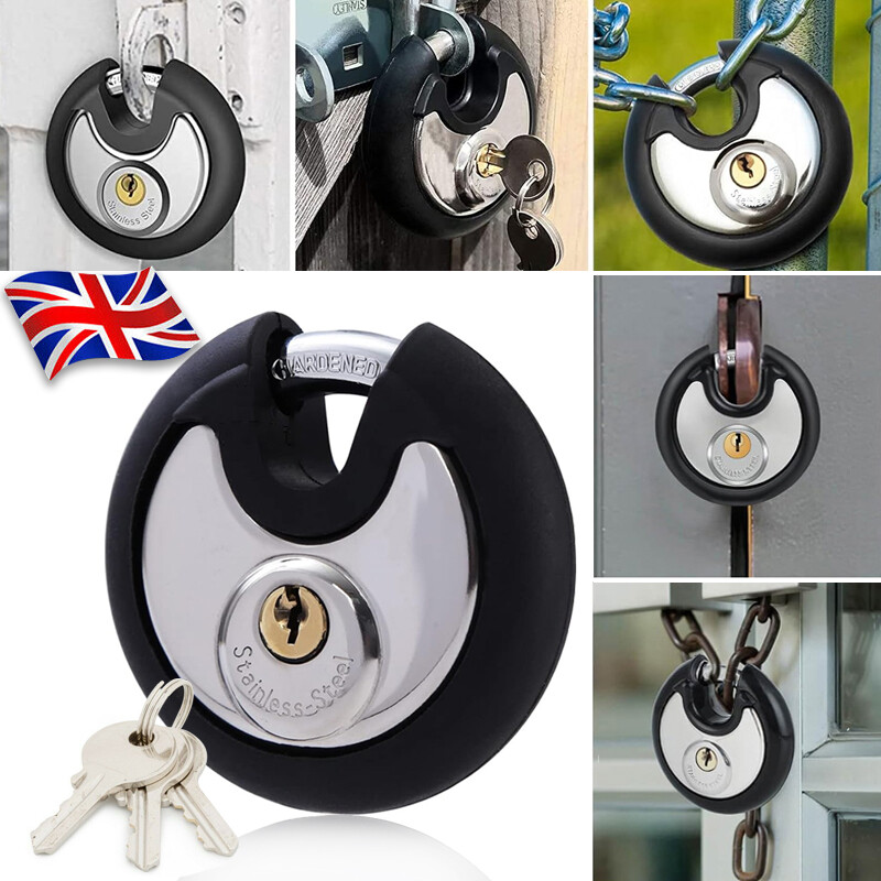 70 Mm Stainless Steel Heavy Duty Round Disc Padlock Secure Door Lock With Keys — image 10