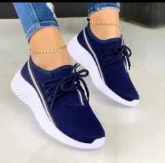 Stripe Sneakers For Women Sports Shoes - Blue - View 1