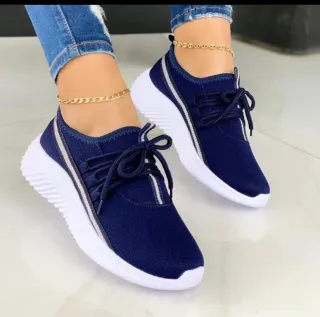 Stripe Sneakers For Women Sports Shoes - Blue