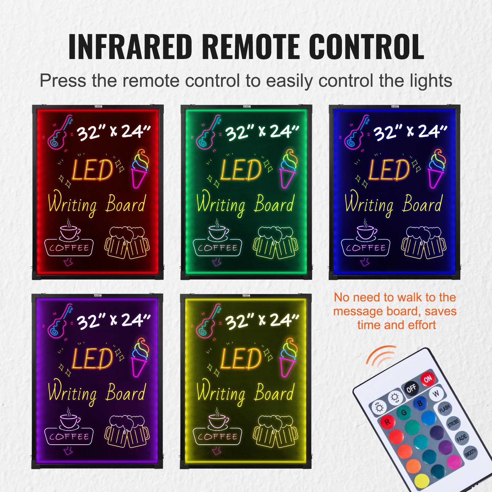 VEVOR LED Message Writing Board, Illuminated Erasable Lighted Chalkboard, Neon Effect Menu Sign Board… image 3