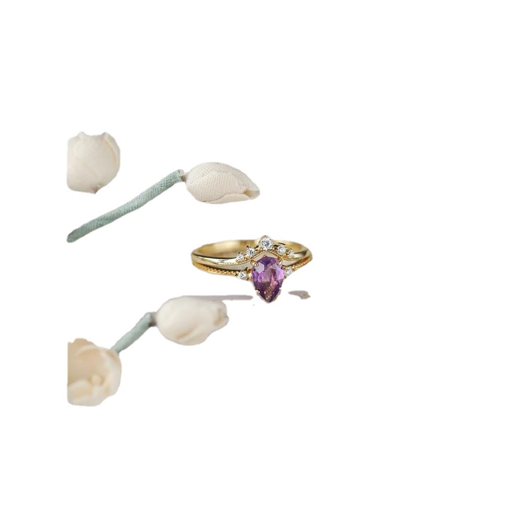 Sterling Silver Fantasy Natural Amethyst Crown Ring