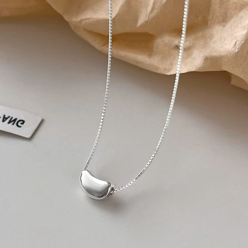 S925 Sterling Silver Acacia Bean Necklace For Women, Minimalist Ins Style Clavicle Chain, Luxury Unique Design Jewelry — foto 2