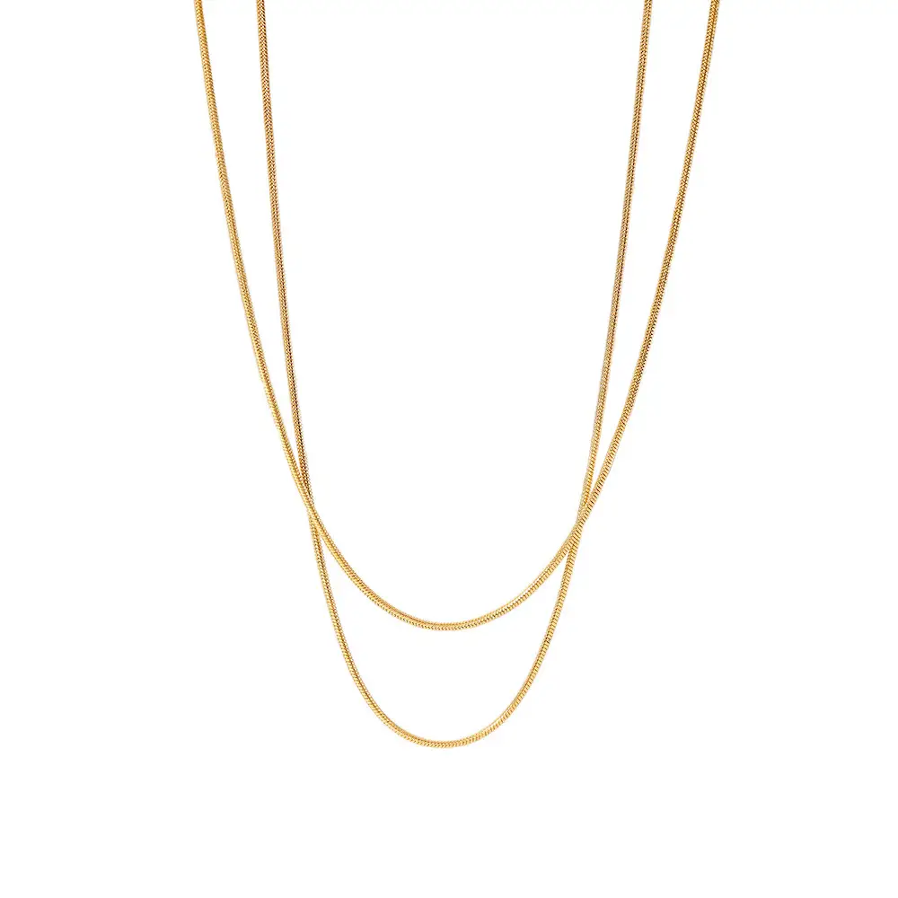 Double Layer 1.5mm Herringbone Chain Necklace