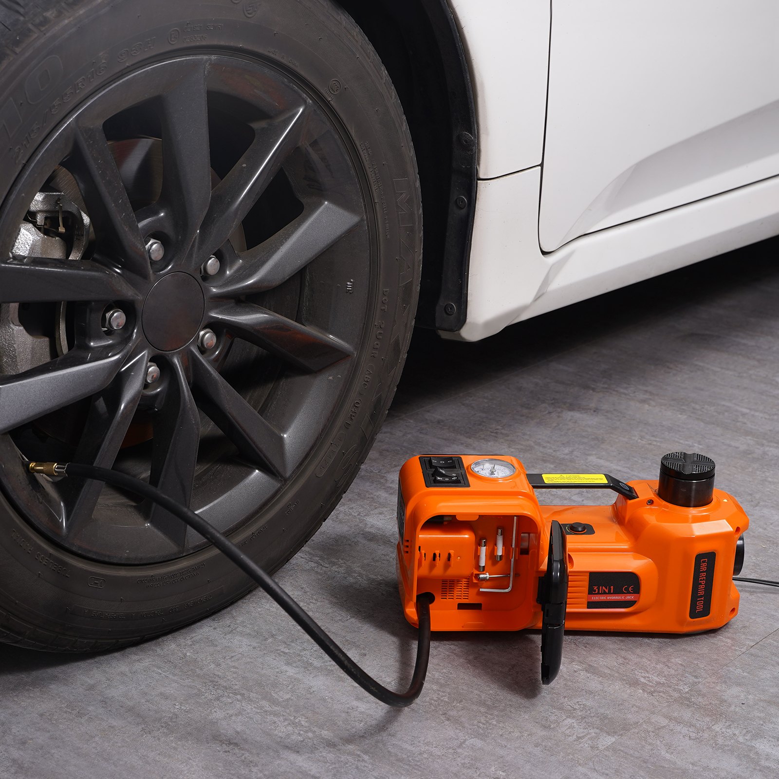 VEVOR Electric Car Jack, 5 Ton 11023 LBS Hydraulic Car Jack, Portable Car Jack Lifting With Built-in Inflatable Pump And LED Light, Car Jack For SUV MPV Sedan Truck Change Tires Garage Repair image 4