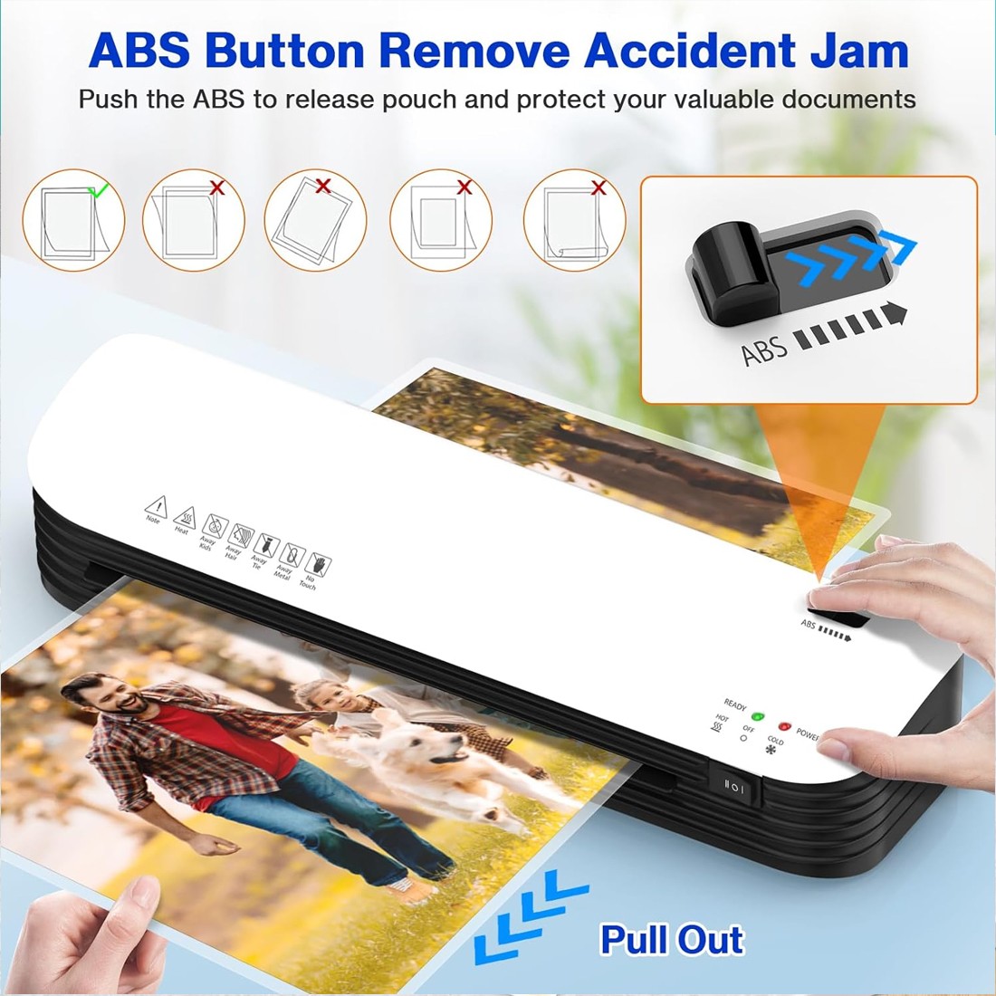 A4 Thermal Laminator Laminating Machine With 15 Thermal Laminating Pouches