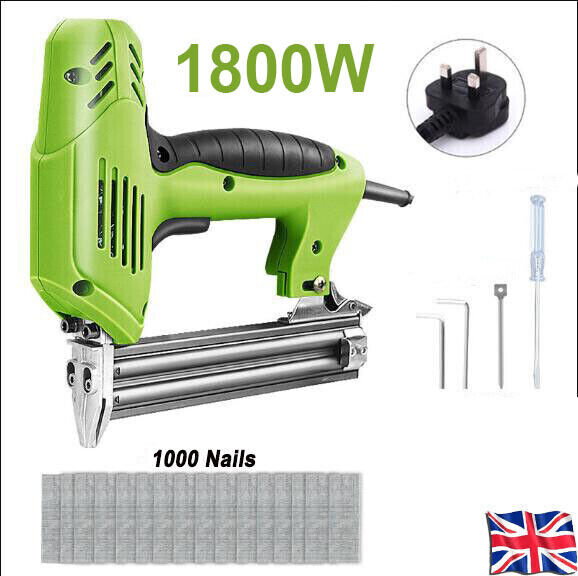 1800W Nail Gun Staple Electric Heavy Duty Stapler Nailer Carpentry Nails