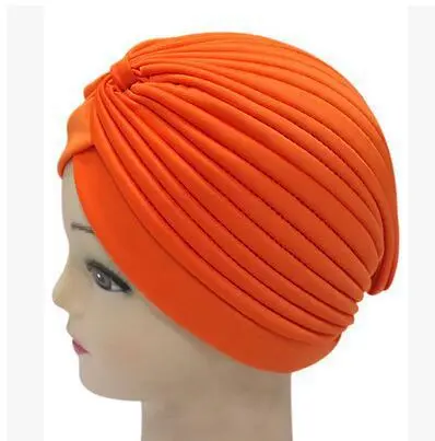 Turban Ethnic Stripes Borderless Indian Toe Cap - Orange