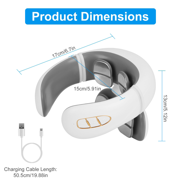 Portable Heated Neck Massager With Remote Control, TENS EMS Technology 8 Massage Heads, 15 Mins Auto Off Electric Pulse Neck Massager Neck Massager With Heat, 6 Modes 20 Intensities — foto 6