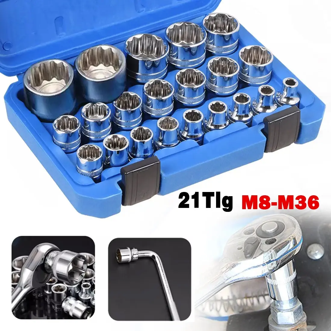 Half Inch Drive Multi Tooth Socket Set