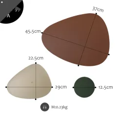 Leather Coaster Placemat Simple Heat Insulation Pad Geometric Nordic Leather Pad - View 1
