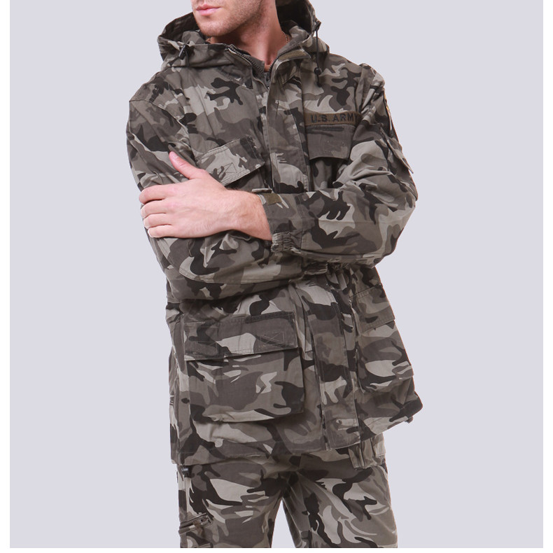 Men's Camouflage Cotton Casual Warm Windbreaker Jacket