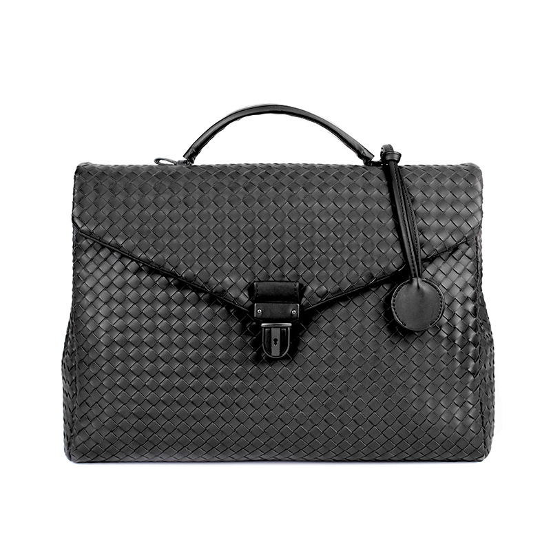Men's Briefcase Casual Flap Weave Business — foto 4