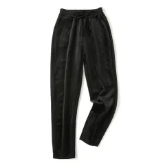 High Waist Slimming Trousers Loose-fitting Large Size Casual - Black - View 1