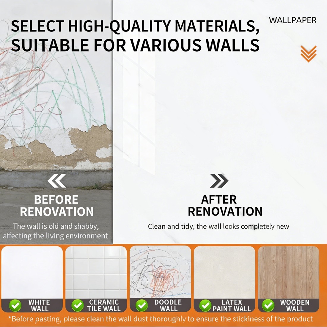 3Mx60cm Self Adhesive Vinyl Film Worktop Cupboard Door