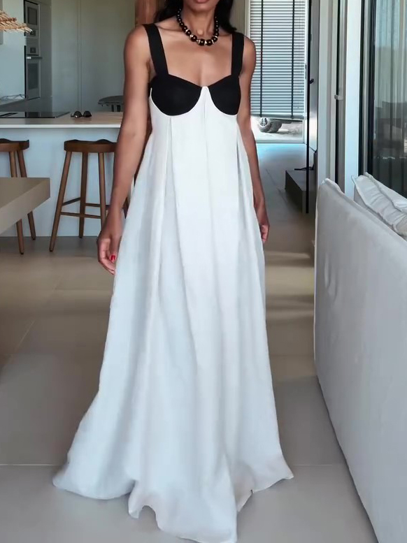 Two-Tone Bustier Maxi Dress, picture 3 of 6