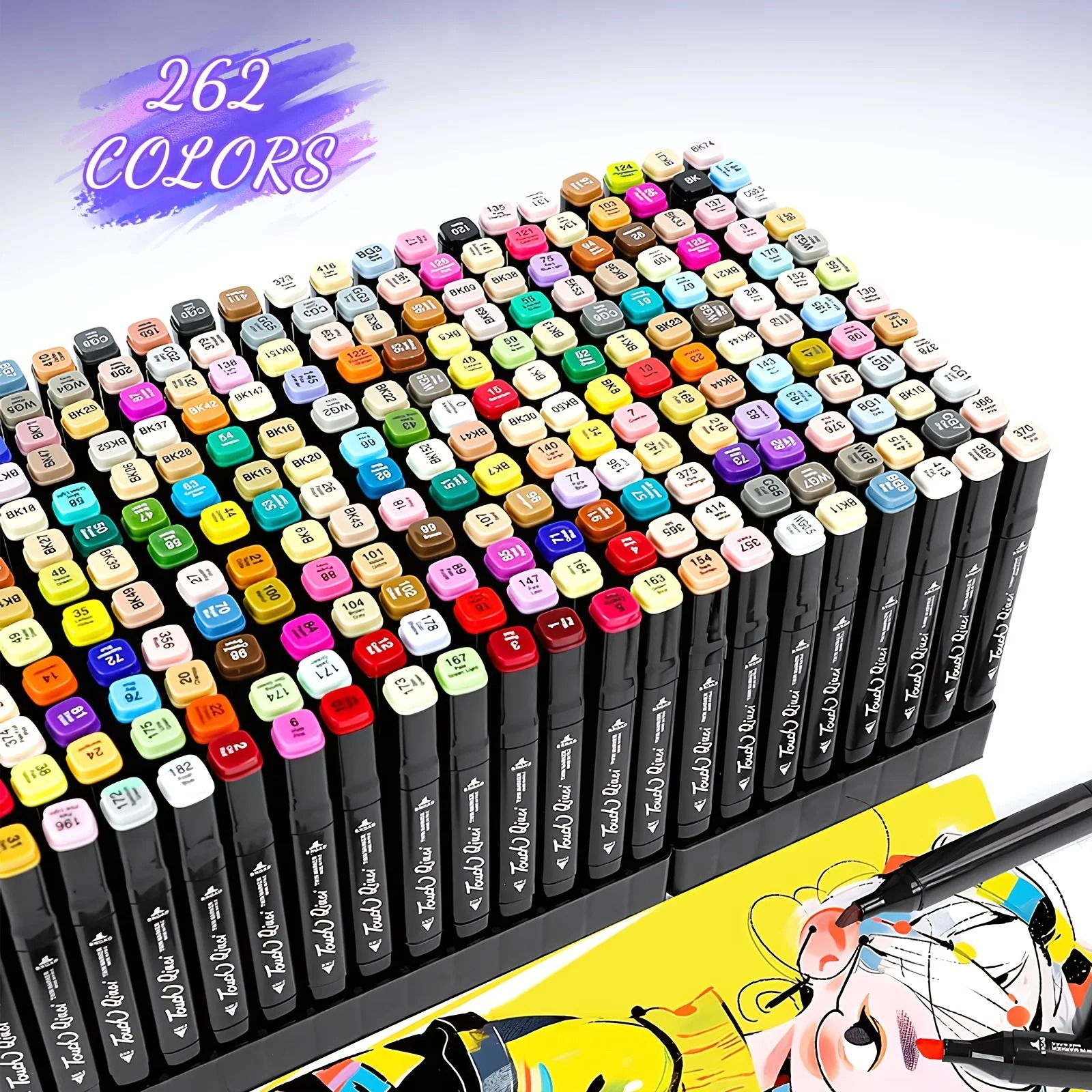 262 Color Dual-Tip Marker Set Quick-Dry Sketching Markers For Painting Drawing — image 4
