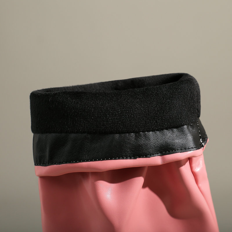 Super High Heel Folding Tube Side Zip Women's Mid-well Boots