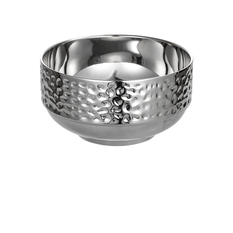 وعاء أرز منزلي من الفولاذ المقاوم للصدأ بطبقتين مع نقشة الماسة مقاوم للحروق