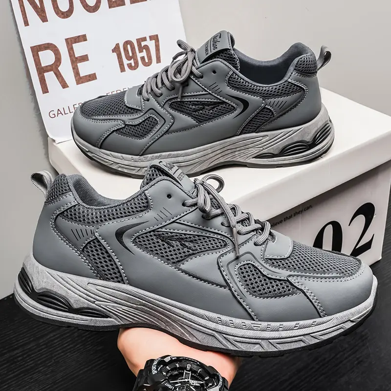2026 Summer New Arrival Men's Shoes, Breathable Mesh, Trendy & Versatile, Thick Sole Casual Athletic Dad Shoes