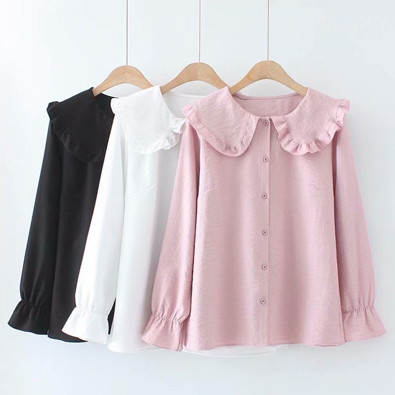 Title 2, Ruffle Collar Long-sleeved Bottoming Shirt